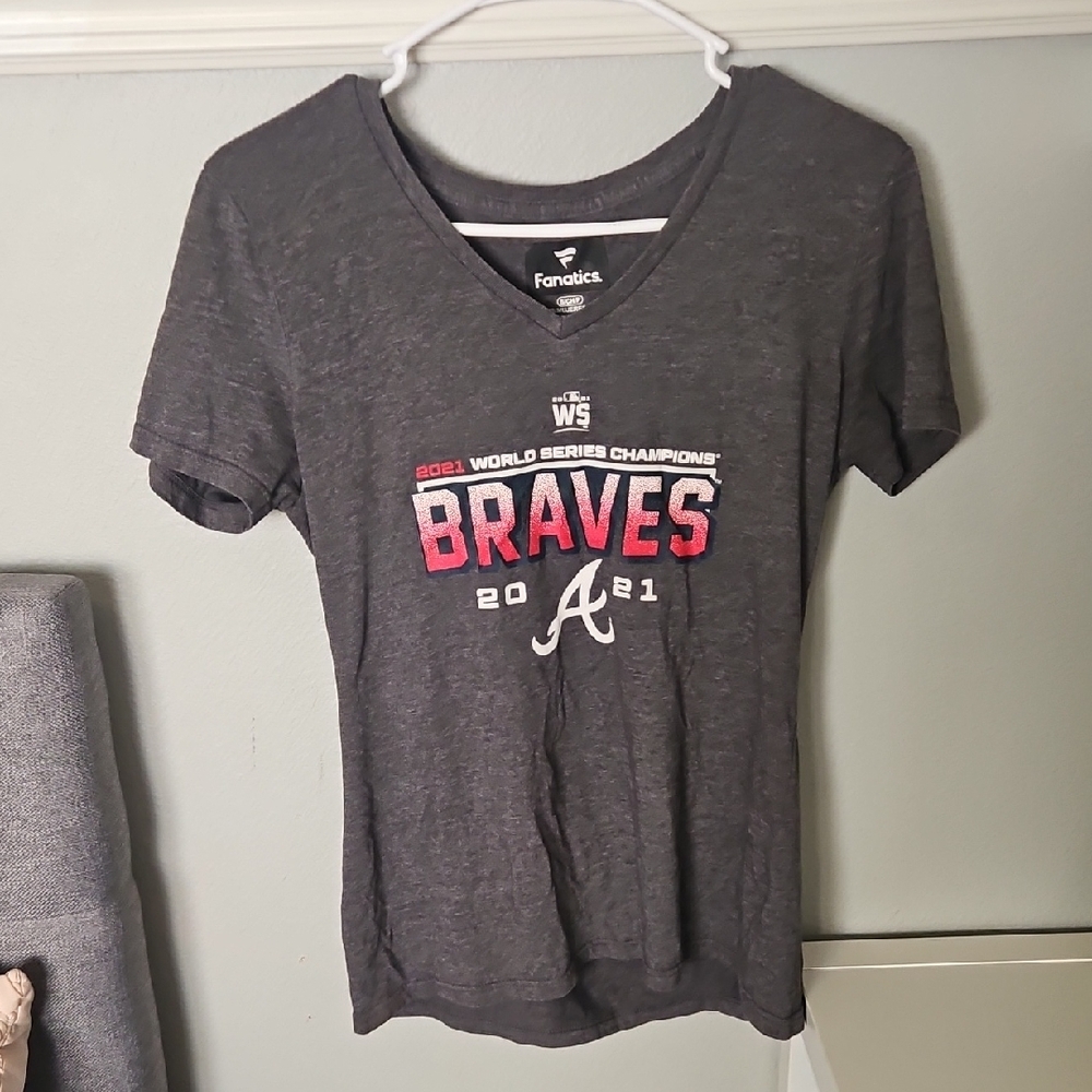 Fanatics Gray Braves 2021 World Series Champions Tee